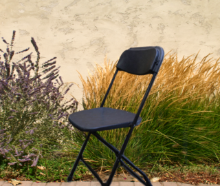 Black folding chair